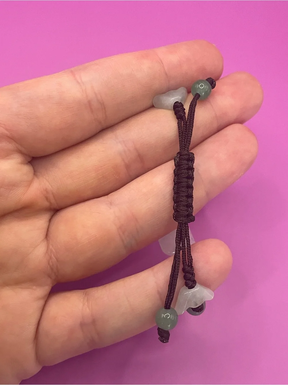 Hand-Carved Light Green Jade Rose Pendant Bracelet